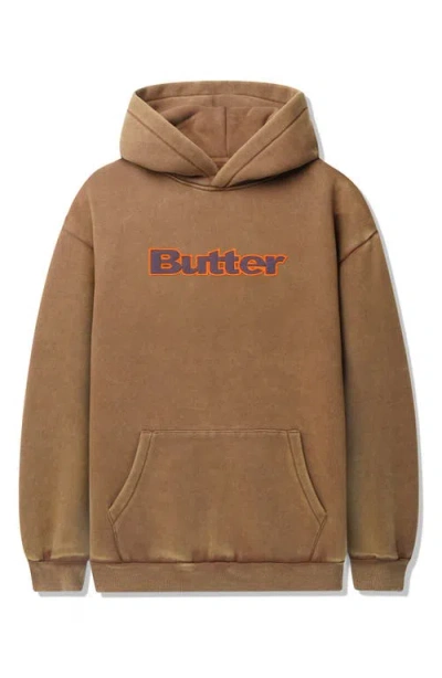 Butter Goods Appliqué Logo Hoodie In Brown