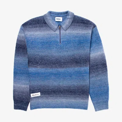 Butter Goods Beams 1/4 Zip Knit Polo In Blue