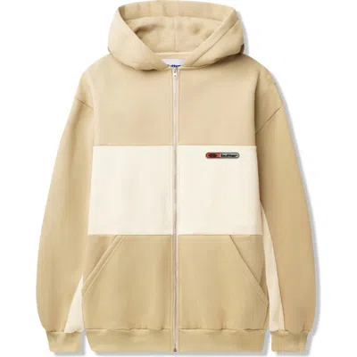 Butter Goods Colorblock Panel Zip Hoodie In Tan