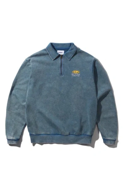 Butter Goods Corporate Quarter Zip Sweatshirt In Animal Print
