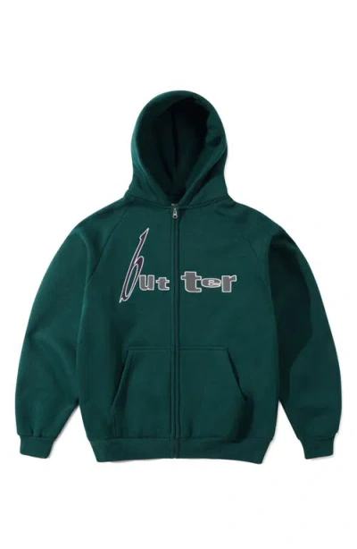Butter Goods Device Logo Appliqué Zip Hoodie In Green
