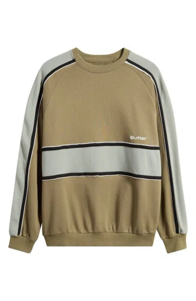 Butter Goods Division Colorblock Sweatshirt In Fatigue