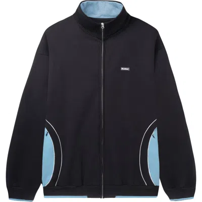 Butter Goods Endurance Zip Thru Fleece Jacket In Washed Black