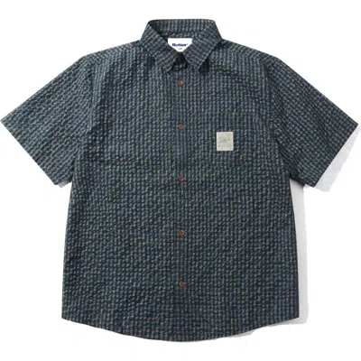 Butter Goods Equipment Plaid Seersucker Short Sleeve Button-up Shirt In Blue