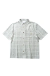 Butter Goods Equipment Plaid Seersucker Short Sleeve Button-up Shirt In Gray