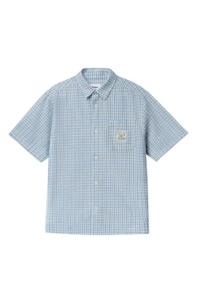 Butter Goods Equipment Plaid Short Sleeve Button-up Shirt In Blue