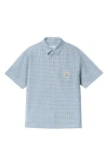 Butter Goods Equipment Plaid Short Sleeve Button-up Shirt In Blue