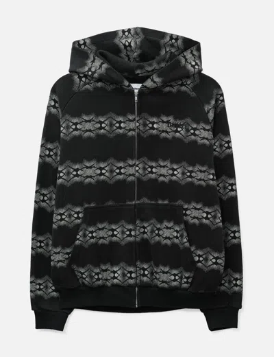 Butter Goods Faded Waffle Zip-thru Hood In Black