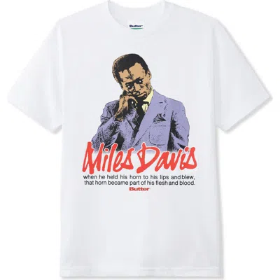 Butter Goods Miles Davis Portrait Cotton Graphic T-shirt In White