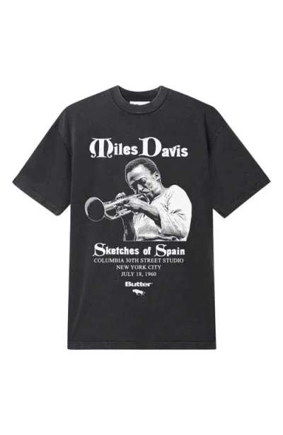 Butter Goods Miles Davis Sketches Of Spain Cotton Graphic T-shirt In Washed Black