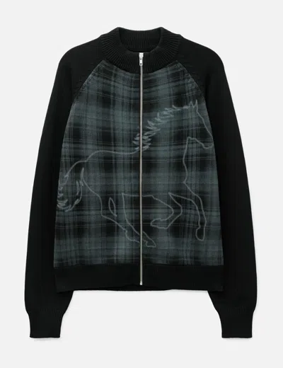 Butter Goods Mustang Zip-thru Knit Sweater In Black