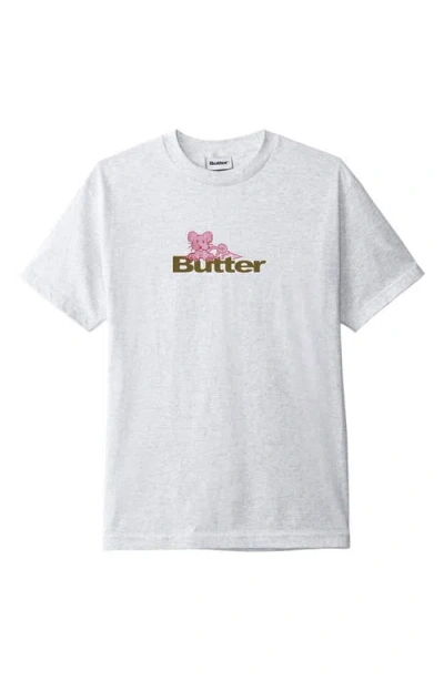 Butter Goods Rat Logo Graphic T-shirt In Ash