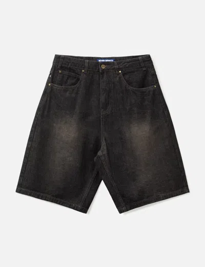 Butter Goods Scorpion Stitch Denim Shorts In Gray