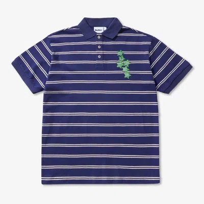 Butter Goods Stars Polo Short Sleeve Shirt In Blue