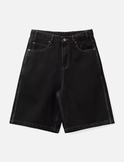 Butter Goods X Daniel Johnston Dragon Denim Shorts In Black