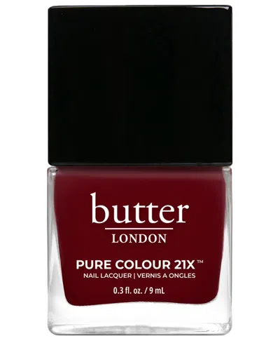 Butter London Pure Color 21x Nail Lacquer, 0.3 Oz. In Afters (dark Blackberry Crème)