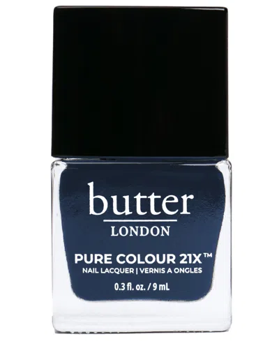 Butter London Pure Color 21x Nail Lacquer, 0.3 Oz. In Brolly (smoky Navy Blue Crã¨me)