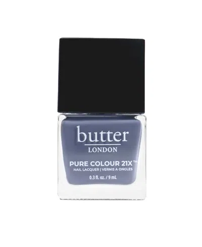 Butter London Pure Color 21x Nail Lacquer, 0.3 Oz. In Dusk In Devon (deep Muted Blue Crème)