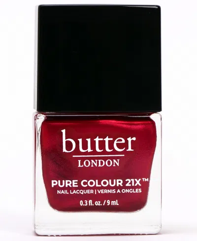 Butter London Pure Color 21x Nail Lacquer, 0.3 Oz. In Knees Up (smashing Metallic Red)
