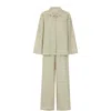 Butter Neutrals / Green Women's Long Pyjama Set - The Pine In Green