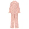 Butter Red / White Women's Long Pyjama Set - The Poppy In Red/white