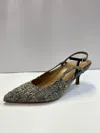 Butter Sadetta Pointed Toe Slingback In Earth In Multi