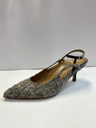 Butter Sadetta Pointed Toe Slingback In Earth In Multi