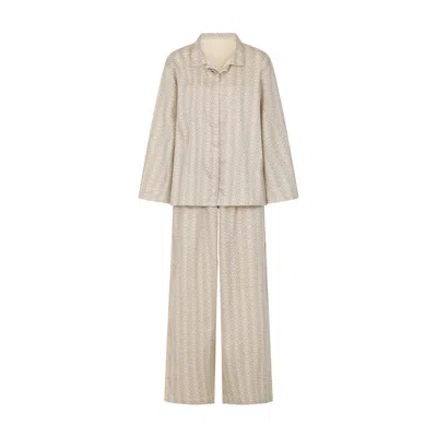 Butter White / Neutrals Women's Long Pyjama Set - The Almond