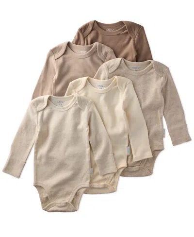 Butterblu Baby 5-piece Long Sleeve Bodysuits In Brown