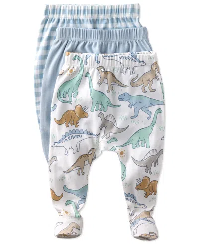 Butterblu Baby Boys' Or Baby Girls' Pull-on Footed Pants, 3-pack In Blue