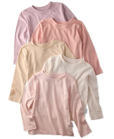 Butterblu Baby Boys' Or Baby Girls' Round Neck Long-sleeve T-shirts, 5-pack In Pink
