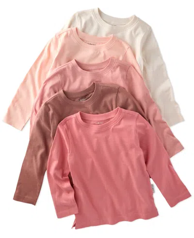Butterblu Baby Boys' Or Baby Girls' Round Neck Long-sleeve T-shirts, 5-pack In Pink