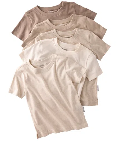 Butterblu Baby Boys' Or Baby Girls' Round Neck Short-sleeve T-shirt, 5-pack In Brown