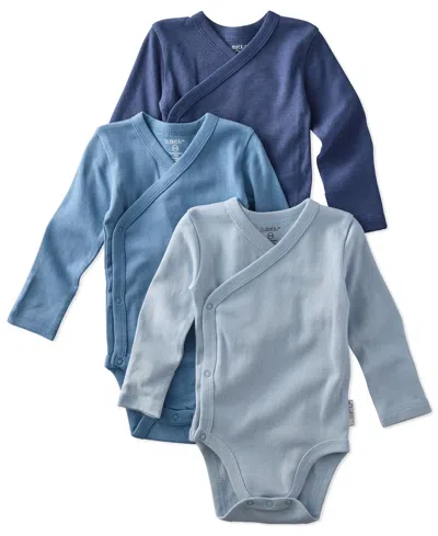 Butterblu Baby Boys' Or Baby Girls' Side Snap V-neck Bodysuit, 3-pack In Blue