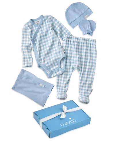 Butterblu Baby Boys' Or Baby Girls' Take Me Home Baby Layette Gift, 6-piece Set In Blue