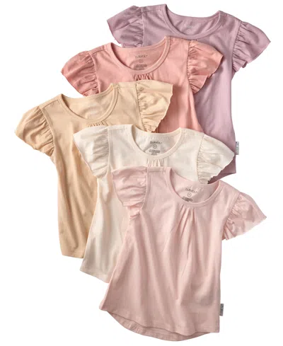 Butterblu Baby Girls' Ruffle Shoulder Short-sleeve Tops, 5-pack In Pink