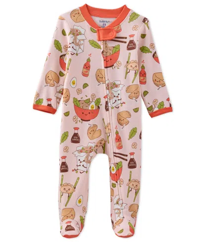 Butterblu Baby Girls Scout 2-way Zip Footed Sleep And Play Coveralls In Pink Dim Sum Fun