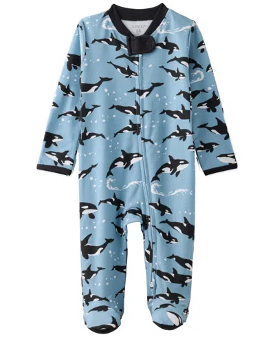 Butterblu Baby Scout Sleep And Play Bodysuit In Blue