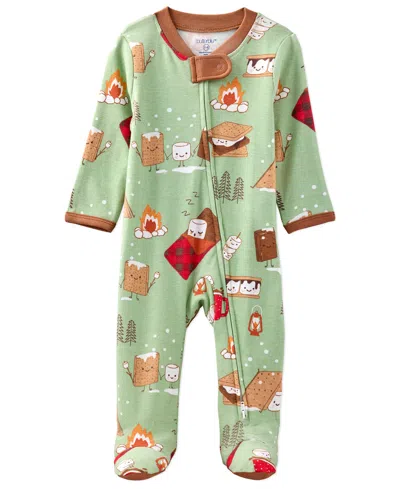 Butterblu Baby Scout Sleep And Play Bodysuit In Green