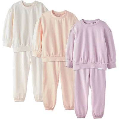 Butterblu Kids'  Cari 6-piece Sweatshirt & Sweatpants Set In Multi