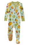 Butterblu Cruz One-piece Organic Cotton Footie Pajamas In Green
