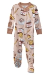 Butterblu Babies'  Cruz One-piece Organic Cotton Footie Pajamas In Multi