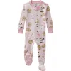 Butterblu Cruz One-piece Organic Cotton Footie Pajamas In Pink