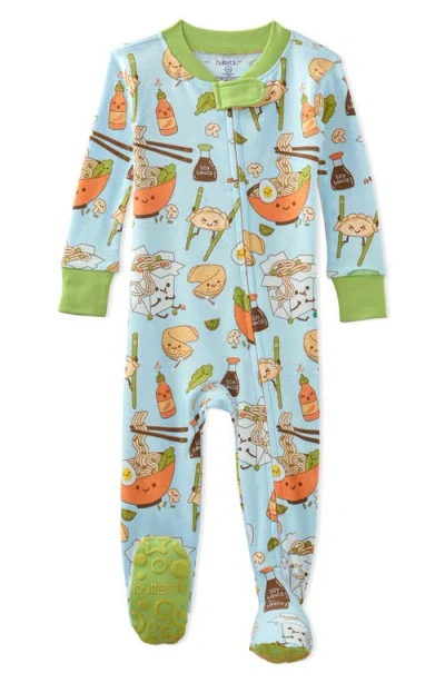 Butterblu Babies'  Cruz One-piece Organic Cotton Footie Pajamas In Multi