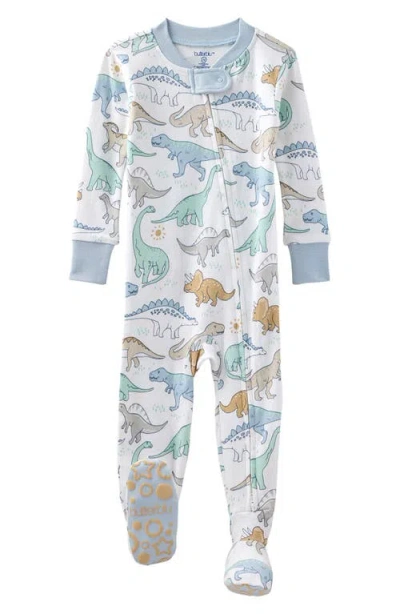 Butterblu Babies'  Cruz One-piece Organic Cotton Footie Pajamas In White