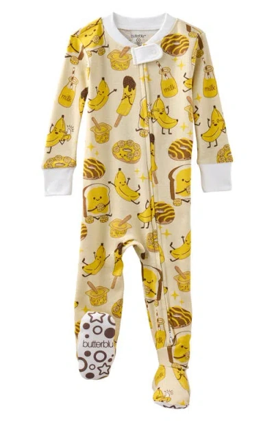 Butterblu Babies'  Cruz One-piece Organic Cotton Footie Pajamas In Yellow