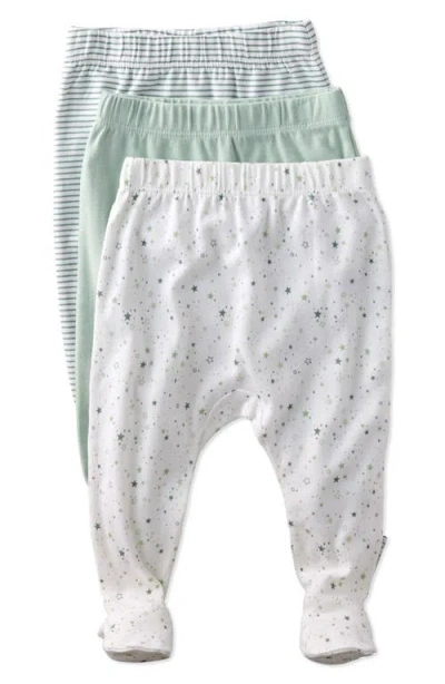 Butterblu Babies'  Fallon Footed Organic Cotton Assorted 3-pack Pants In Multi