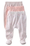 Butterblu Babies'  Fallon Footed Organic Cotton Assorted 3-pack Pants In Multi