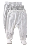 Butterblu Babies'  Fallon Footed Organic Cotton Assorted 3-pack Pants In White