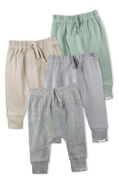 Butterblu Babies'  Jordan Assorted 4-pack Organic Cotton Joggers In Green